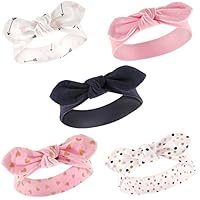 Hudson Baby Cotton and Synthetic Headbands, Size 0-24 Months, Arrows Hearts, 1 Count (Pack of 5)