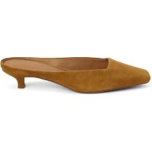 Kitten Heels for Women Mules Square Closed Toe Pumps Slip on Backless Comfortable Dressy Party Wedding