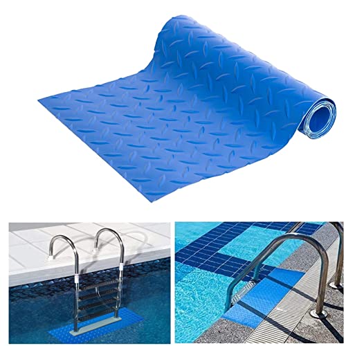 Bekeify Tapis d'échelle de piscine 23 × 90 cm Tapis de sécurité pour escalier de piscine avec texture antidérapante Tapis de marche antidérapant pour piscine hors sol et creusée