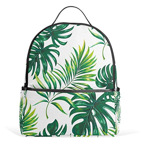 Mochila escolar para niños con hojas tropicales de la selva  bolsa de libro  casual