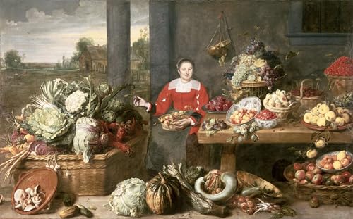 Toile un étal de fruits Frans Snyders pour habiller un grand mur vide 60x90cm