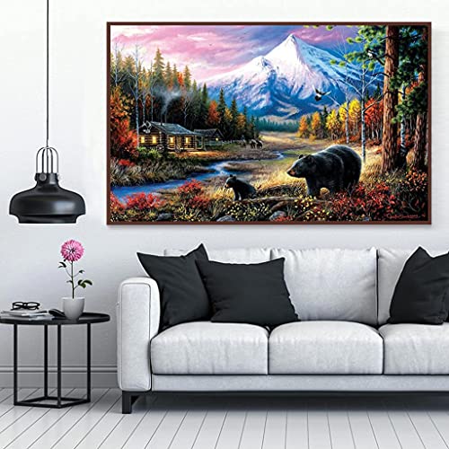 Image of HASTHIP 5D Diamond Painting Kit for Adults, Black Bear, 27.5 X 15.7inch