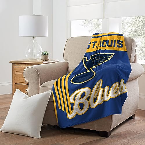 Northwest Officially Licensed St. Louis Blues NHL Team Throw Blanket 4660 Licensed Microfiber Throw with Hockey Logos for Fans Dorms Game Day Couches & Fan Caves