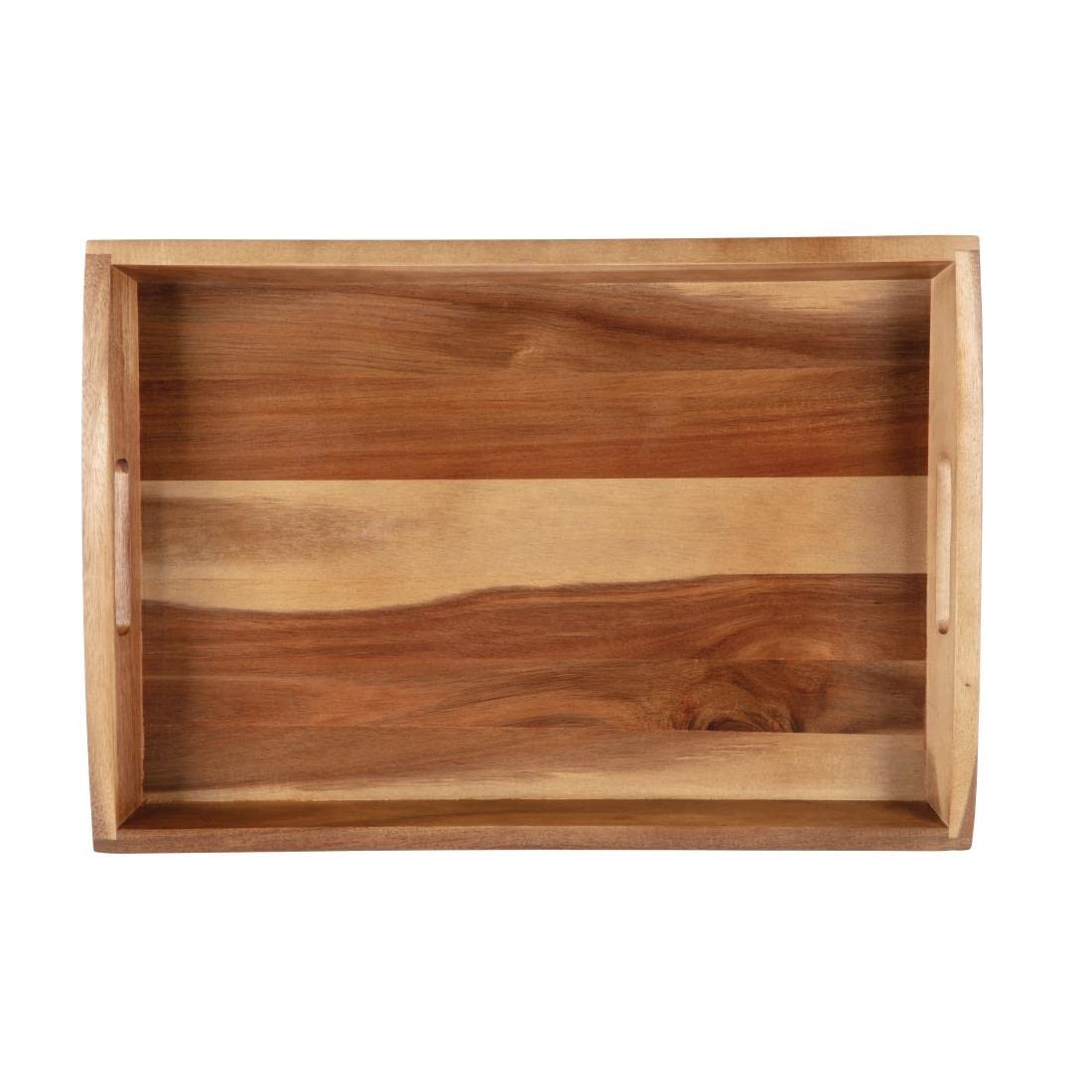 Olympia GM266 bandeja para servir, 510 mm x 350 mm x 70 mm, de madera de acacia, color marrón