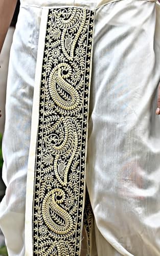 Image of Men's Ready to Wear Pant System MARWADI Embroidered Dhoti for Marriage, Party, Pooja, Festival etc. (GC009)