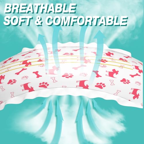 Image of Pet Soft Disposable Cat Diapers - Puppy Diapers for Female & Male Cats with Wetness Indicator, Super Absorbent, Fit for Pet in Heat or Incontinence, 20pcs (XS, Mixed)