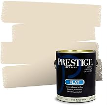PRESTIGE Paints Exterior Paint and Primer In One, 1-Gallon, Flat, Comparable Match of Sherwin Williams* Navajo White*