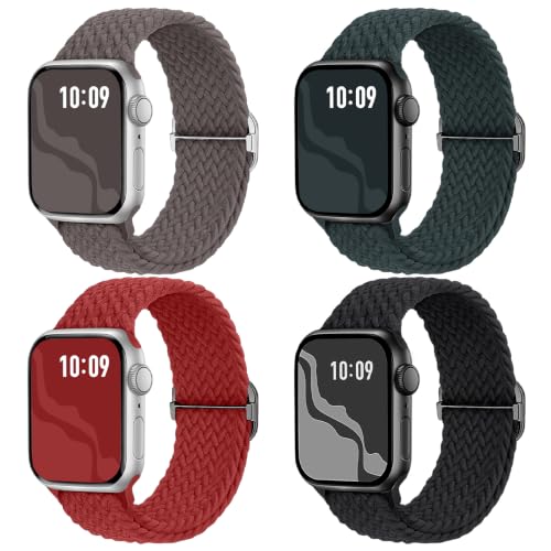 Image of 4 Pack Braided Stretchy Band Compatible with Apple Watch Bands Women Men