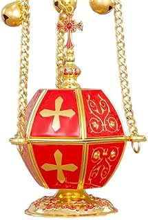 Church Hanging Incense Burner, Orthodox Censer, Zinc Alloy Gold Plated, Orthodox Decoration for Home and Church