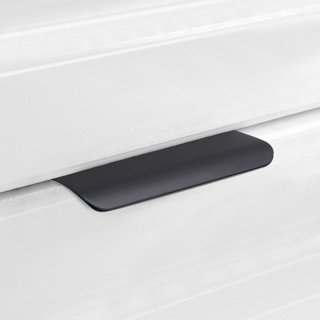 Ukryte uchwyty do szafek, niewidoczna gałka drzwi Aluminiowe ukryte Szafa kuchenna Szafka Wyciągana krawędź palca Szuflada Czarna 2 sztuki(Hole distance 160mm)