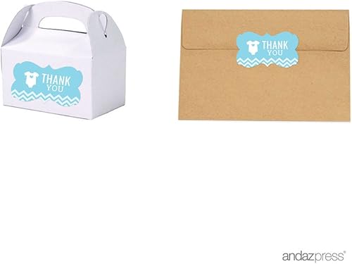 Miniatura 9 de Andaz Press Baby Blue Chevron Boy Baby Shower Collection It's a Boy - Calcomanías de gotas de chocolate, paquete de 216, se adapta a recuerdos de