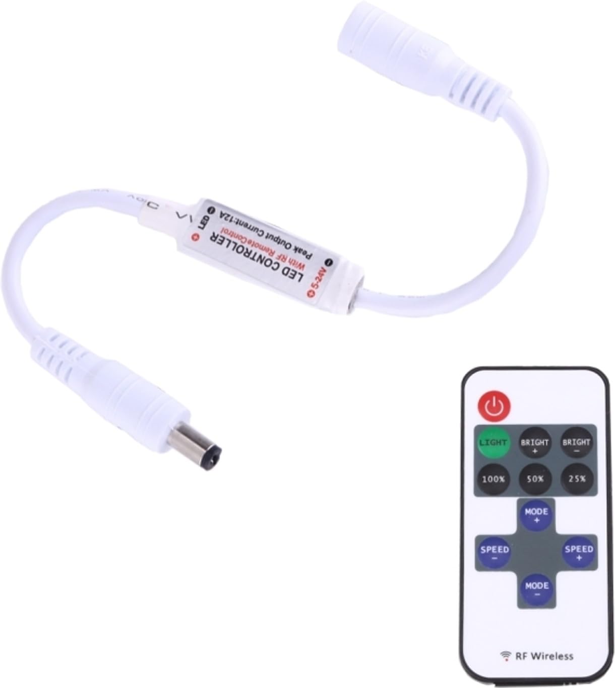 12V RF Remote Controller Dimmer for Single Color LED Strip Lights 5050 3528 2835 12 A Toggle Dimmer (Multicolor)