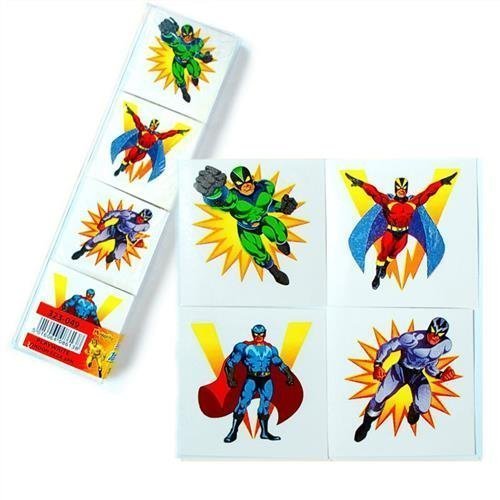 Super Hero Tattoos - Pack of 48 by Playwrite