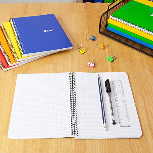 Miniatura 6 de Enri, Cuadernos A5 4 Cuadrícula 4x4, Tapa Blanda, 80 Hojas, Pack 5 Libretas, Colores Surtidos