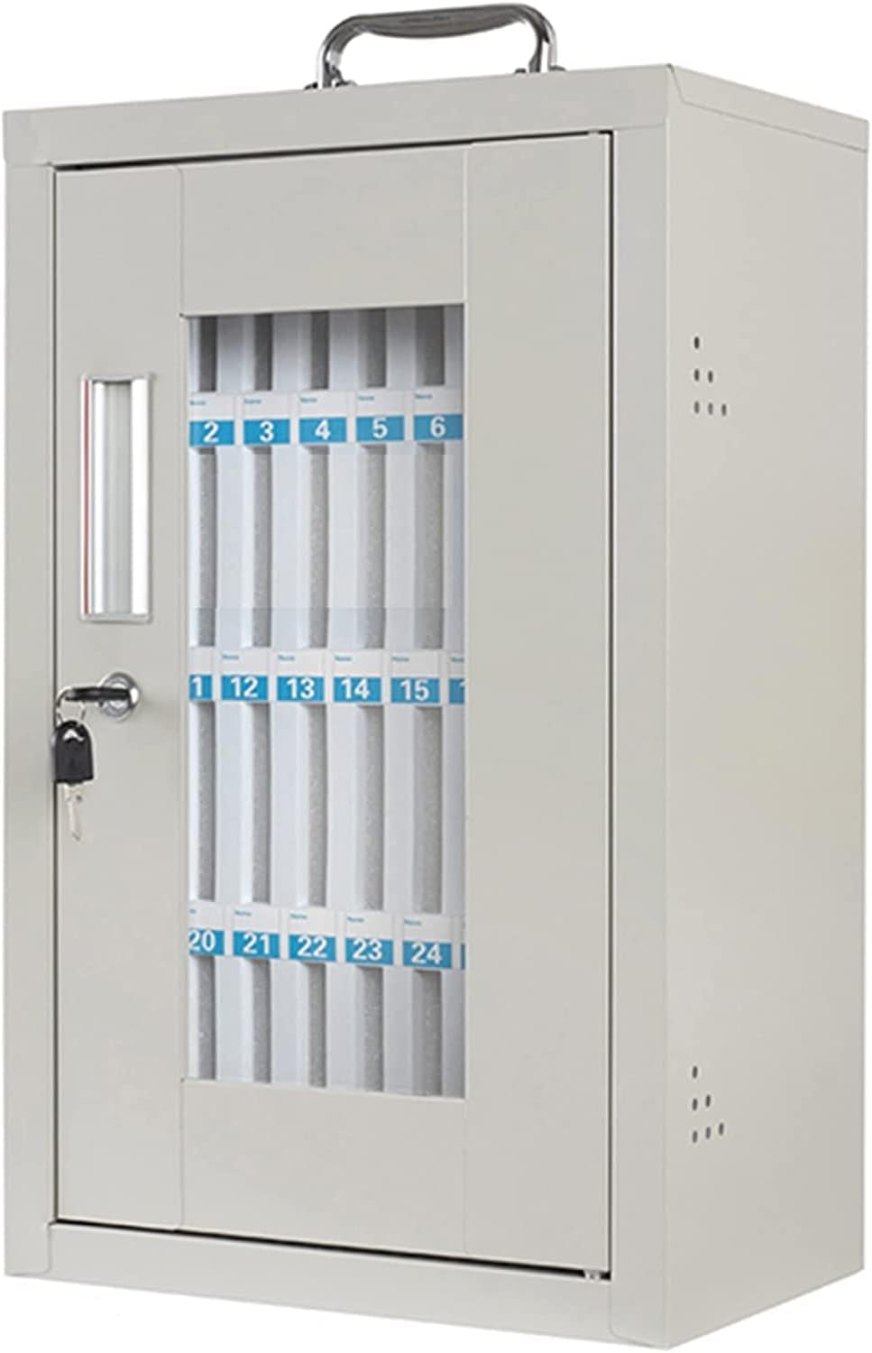 Mobile Phone Charging Stations Steel Mobile Phone Safe Wall Storage Cabinet Mobile Phone Case Mobile Phone Case Businesses Schools,Silver-36