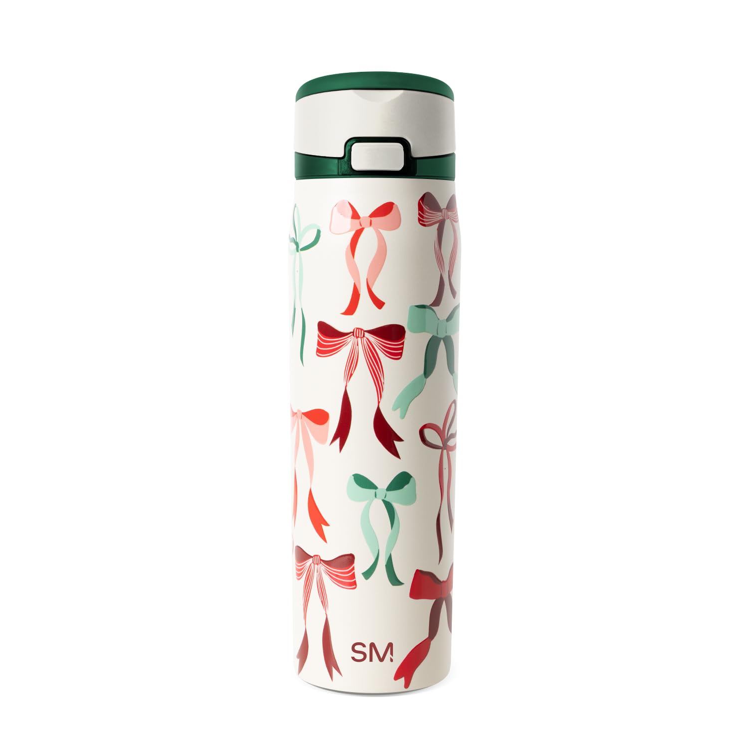 Simple Modern Mesa Loop Christmas Water Bottle with Straw 24oz Cup Holder Friendly Insulated Stainless Steel Bottles for