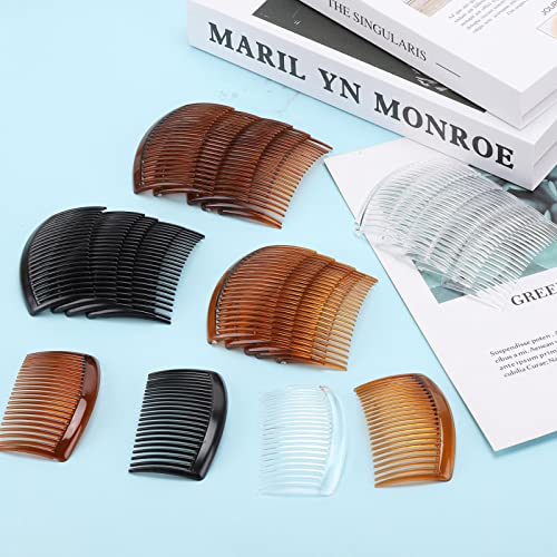24 Pcs Plastic Hair Side Combs French Twist Comb With 23 Teeth Fine Hair Clips Decorative Hair Combs For Women #TOP3