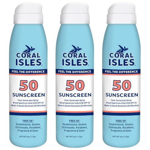 Coral Isles Sunscreen Spray SPF 50 - Hawaii Reef Act Compliant - Oxybenzone & Octinoxate Free...