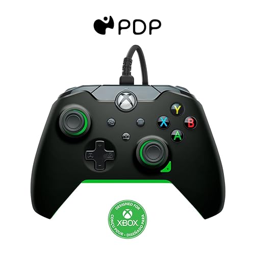 PDP Wired Xbox Gaming Controller: Gamepad Licensed for Xbox Series X|S, Xbox One, Windows PC, Audio Controls, 8ft Cable, 3.5mm jack, Mappable