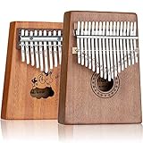 Scorina Kalimba 17&10 Two Pack Kalimba Thumb Piano,With Study Instruction And Tune Hammer(2019 New Design),Best Gifts For Adult,Kids And Beginners