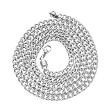 HAKIDZEL Collar de Hip Hop para Hombre Cadena de Aleación en Plata, Acabado Super Gloss, Diseño Elegante y Único para Cantantes de Hip Hop