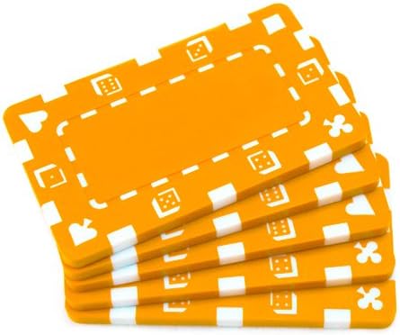 Brybelly 5 fichas de póquer rectangulares - Placa de estilo europeo (naranja)