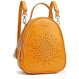 APHISON Fashion Mini Backpack Purse for Women Cute Small Backpacks PU Leather Crossbody Shoulder Bags Handbags Multifunctional and Large-Capacity Daypack Purse L-YELLOW