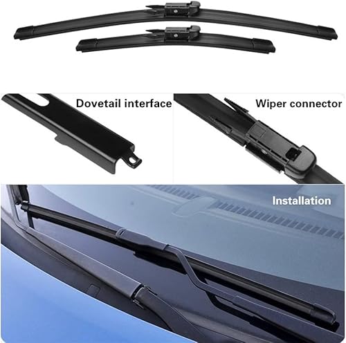 Miniatura 3 de Escobillas de limpiaparabrisas delantero compatibles con Audi TT Mk2 8J 2006-2014 limpiaparabrisas limpio para ventana de automóvil, cepillos de