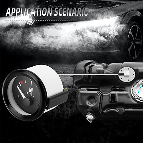 Meanlin Measure 2" Fuel Level Gauge,52Mm E-1/2-F Pointer Fuel Level Sensor Kit Dc 12V Universal Fuel Tank Meter With Led Backlight For Rv Car Boat Yacht Motorcycle #TOP6