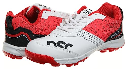 Dsc Zooter Cricket Shoe For Men And Boys, Size-8 Uk (White-Red) #TOP1
