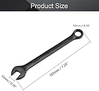 Vista 2 de Utoolmart Llave combinada de apertura de 0.394 in, material Cr-V con recubrimiento negro de electroforesis, longitud de 5.315 in para reparación uso
