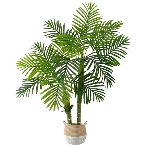 Warmplants 4ft artificial palm tree in woven basket