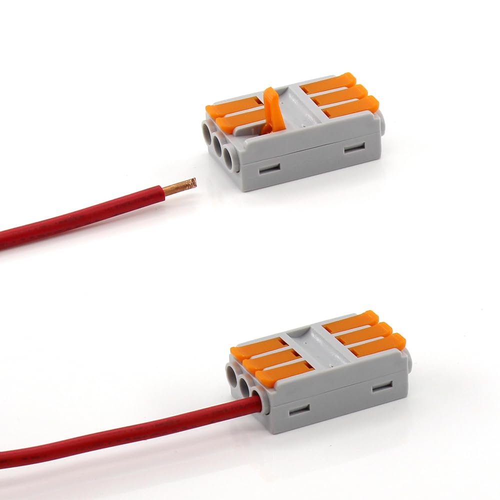 Quick Docking Electrical Wire Connectors Push-in Conductor Terminal Block 6mm2 LED Cable Electircal Wiring Conector M3 Screws(10P,50PCS)