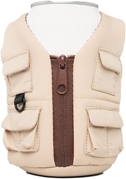 Puffin - The Adventurer Adventure Vest - Insulated Can Cooler, Classic Tan