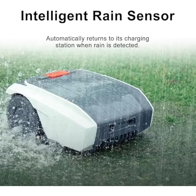 Cordless Robot Lawn Mower, Automatic Lawn Mowing Machine, IPX5 Waterproof Lawn Mowing Robot, with Optical Navigation, Obstacle Avoidance