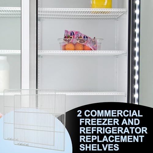 Ancaster Food Equipment Set of 2 Commercial Freezer and Refrigerator Replacement Shelves (24.5" x 20.75") - Adjustable Utility Steel Wire Metal Shelf - Commercial Refrigerator Shelf, White by Ancaster Food Equipment - Image 5
