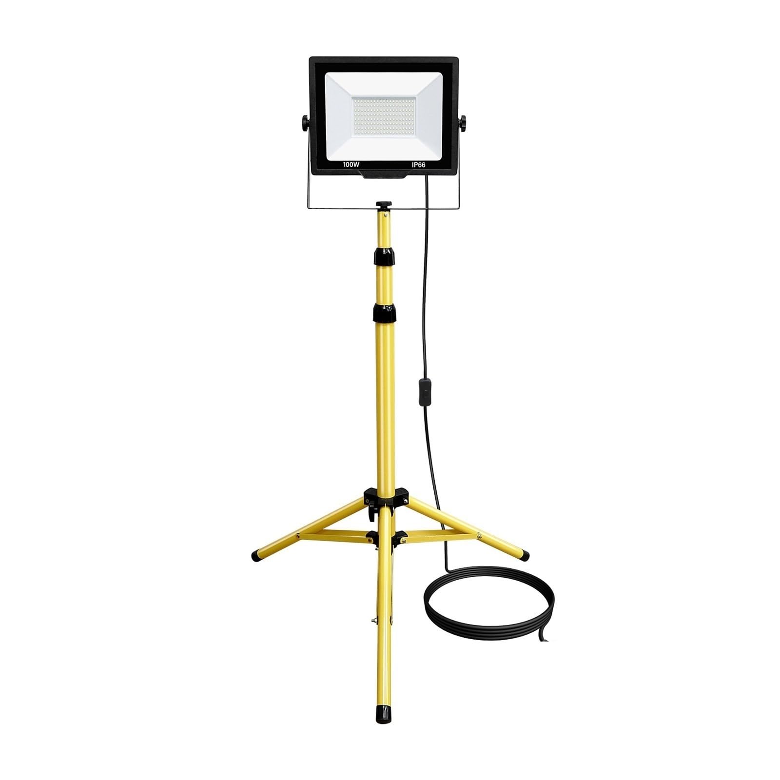 Projecteur LED 100W avec trépied télescopique réglable en métal pour éclairer sans ombres