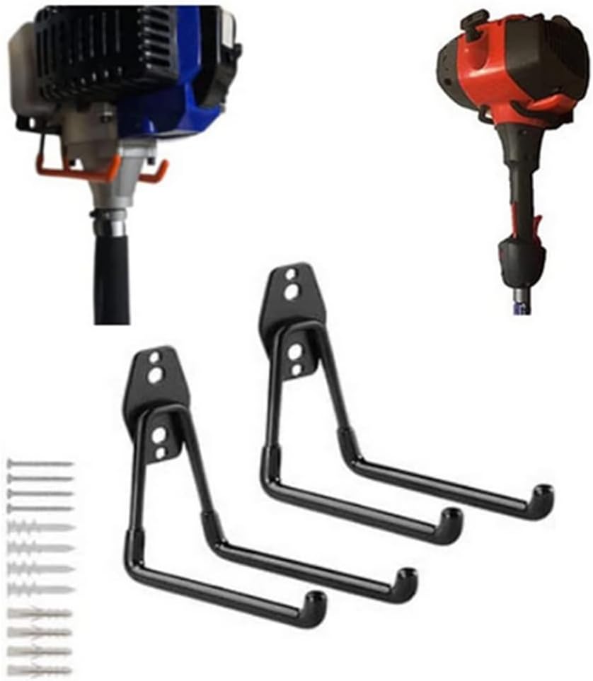 zoele Wall Mount Chainsaw Hanger, Chainsaw Holder Rack, Chainsaw Wall Hook, Garden Power Tool Hanger Garage Tool Storage Organizer Utility Hooks (2 Pcs L) image 5