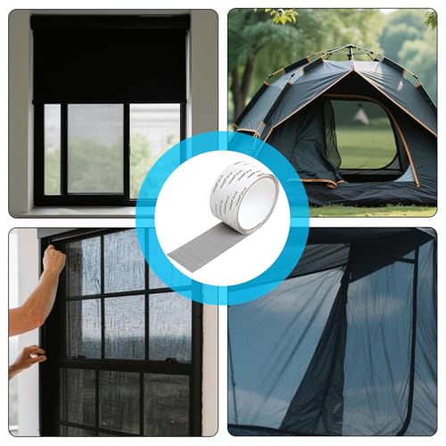 ZXNJA 2 Rollen Fliegengitter Reparatur,Fliegengitter Reparatur Klebeband,Fliegengitter Reparatur Set Für Moskitonetz 5cm X 2m,Stark Haftender Insektenschutz Fenster Fliegengitter Reparatur Set