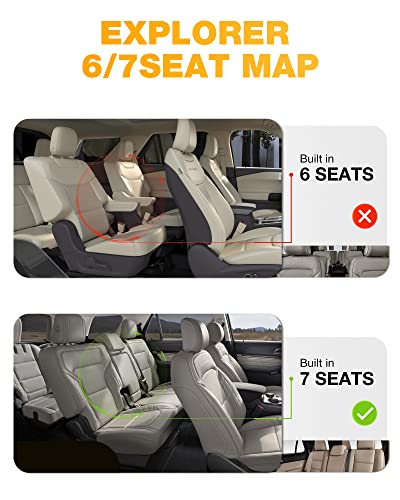 Image of 3W Floor Mats Custom Fit for 2020-2023 2024 2025 Ford Explorer 7 Passenger, All Weather TPE Full Set Car Accessories Floor Liner Including 3 Rows Car Mats (Includes Explorer Hybrid)
