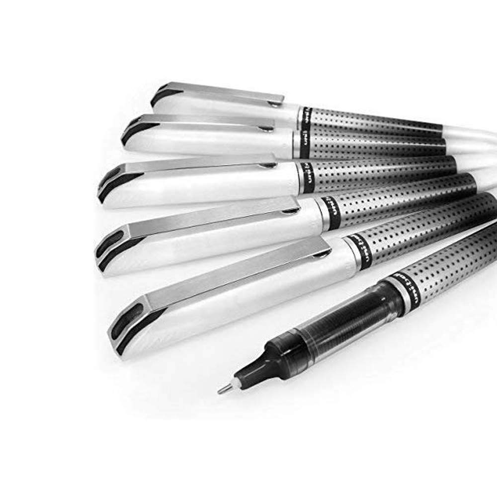 Uni-Ball UB-187S Vision Needle Rollerball Pen – 0.7mm Needle Point – Pack of 6 – Black