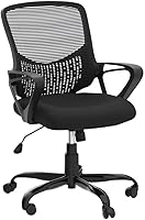 Vista 4 de Silla de oficina, silla ergonómica de escritorio para el hogar, silla de malla con respaldo medio, silla giratoria para computadora con soporte