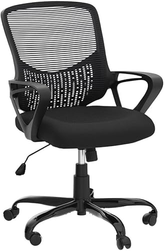 Miniatura 4 de Silla de oficina, silla ergonómica de escritorio para el hogar, silla de malla con respaldo medio, silla giratoria para computadora con soporte