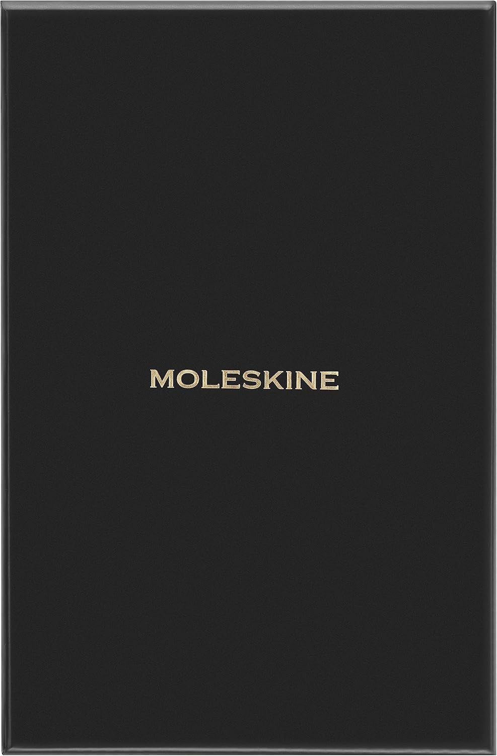 Moleskine Precious & Ethical notatnik z pudełkiem prezentowym, wegańska miękka okładka o wyglądzie pytona, elastyczne zamknięcie, kolor zielony, duży rozmiar 13 x 21 cm