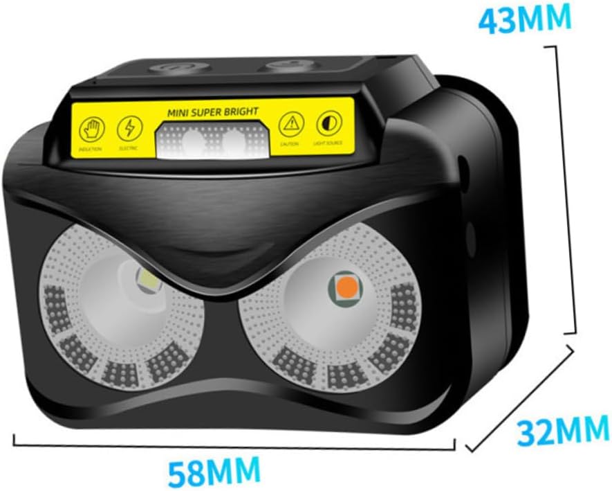 Angoily 2pcs Outdoor Multi-function Led Headlamp Motion Sensor Rechargeable for Fishing Hiking Camping and Night Running Tilt for Focused Light