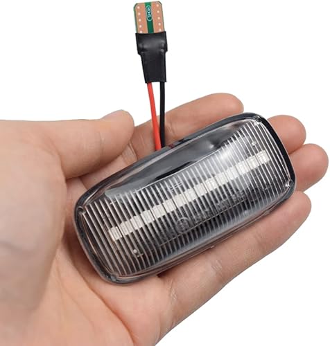 Miniatura 6 de Hacreyatu Para Nissan Skyline R34 Almera N15 N16 Pulsar Maxima QX Sunny G10 Primera P11 P12 - Marcador lateral dinámico LED para coche (transparente)