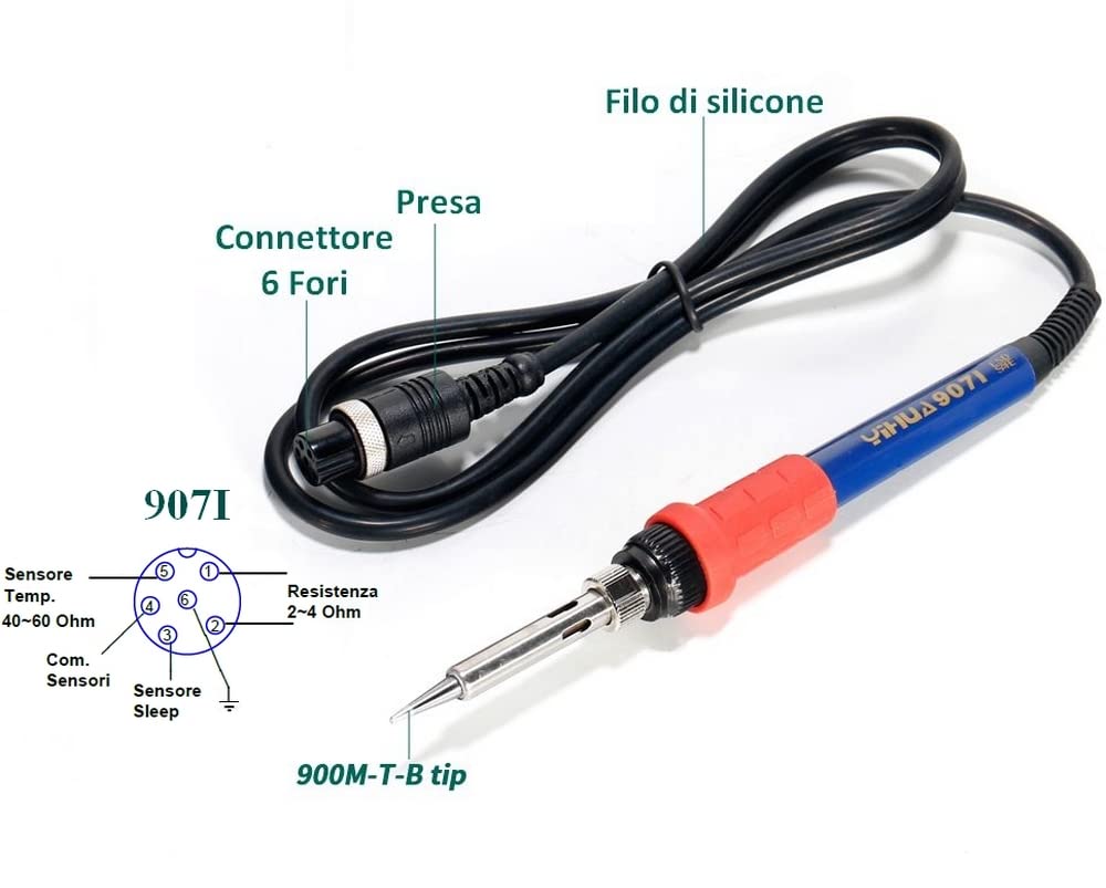 Stilo Di Ricambio Per Stazione Saldatura EP5 ZD-931 | 48W, 150°-450°C, 24V | Modello 88-201A - Foto 7