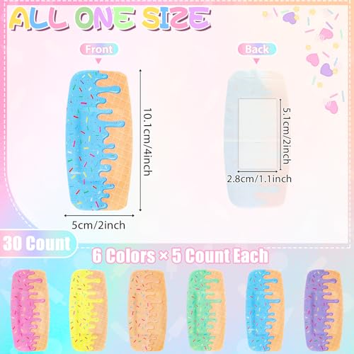 AKAIXI 30 Pcs 2"x4" Large Ice Cream Drip Elastic Fabric Baseball Bandages — view 2