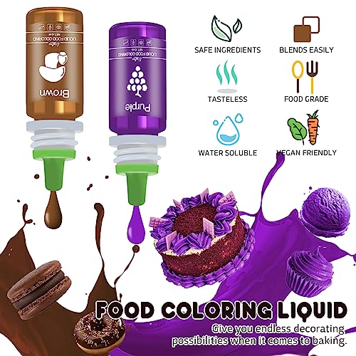 Lebensmittelfarbe - 160ml Flüssige Lebensmittel Farben für Kuchen, Backen, Kekse, Macaron - Zuckerfrei Konzentrierte Farbe Food Coloring für Tortendeko, Getränken, Osterei, DIY Slime (Weiß)