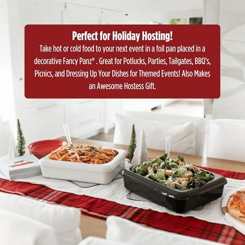 image for Fancy Panz - Marble Premium Aluminum Foil Pan Carrier with Lid & Hot/C